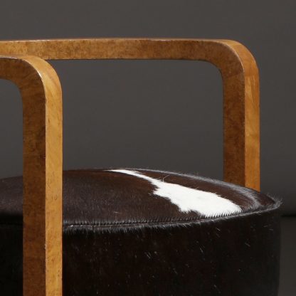 European Cabinetmaker Round Tripod Stool, 1940s - Image 3