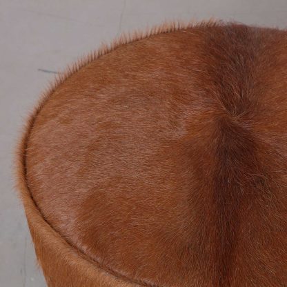 Pair of Danish Stools in Wood and Cowhide, 1940s - Image 4